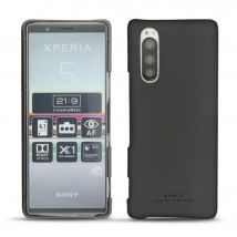Funda de piel Sony Xperia 5 - Tapa trasera - Negro - Piel sintética - Nuevo