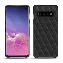 Coque cuir Samsung Galaxy S10 - - Noir - Cuir lisse couture