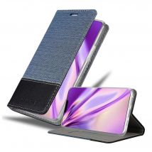 Coque pour Apple iPhone 12 / 12 PRO en BLEU NOIR Housse de protection Étui avec fermeture magnétique, fonction de support et compartiment pour carte