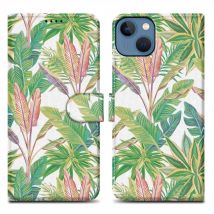 Coque pour Apple iPhone 14 PLUS Design Forêt Tropicale Verte No. 8 Housse de protection Étui avec fermeture magnétique, fonction de support et