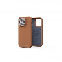 Coque Njord byELEMENTS Genuine Leather pour Apple iPhone 14 Pro - Cognac