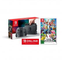 Switch + Super Smash Bros. Ultimate + 3 Months Online console de jeux portables 15,8 cm (6.2 ) 32 Go Wifi, Gris