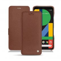 Funda de piel Google Pixel 4 - Solapa horizontal - Marrón - Piel saffiano - Nuevo