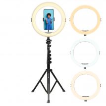 AgfaPhoto Ring Light Realiview ARL11XL Eclairage annulaire LED avec trépied - Lumière pour Téléphone Portable, Photos, Selfies, vidéos, Youtube, 