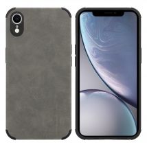 Coque pour Apple iPhone XR en Gris Sable Housse de protection Étui en silicone TPU avec dos en similicuir élégant