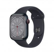 Watch Series 8 OLED 45 mm - Boîtier en Aluminium Minuit - GPS + Cellular - Bracelet Sport - Minuit