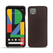 Coque cuir Google Pixel 4 XL - Coque arrière - Marron envoûtant ( Pantone #4e3629 ) - Cuir saffiano