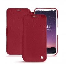 Housse cuir Apple iPhone Xs - - Rouge - Cuir saffiano