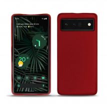 Coque cuir Google Pixel 6 Pro - - Rouge - Cuir lisse