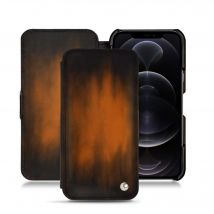 Funda de piel Apple iPhone 12 Pro Max - Solapa horizontal - Marrón - Piel patinada - Nuevo