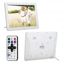 Cadre Photo Numérique 12 Pouces Tft LCD Lecteur Musique Réveil Calendrier Blanc YONIS