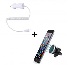Pack Voiture pour Smartphone Android (Cable Chargeur Micro USB Allume Cigare + Support Voiture Magnetique) Universel