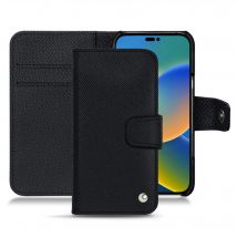 Apple iPhone 14 Plus Funda de piel - Solapa billetera - Negro - Cueros especiales - Nuevo