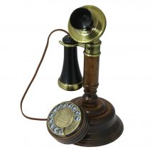 OPIS 1921 CABLE A - téléphone rétro en bois et metal avec cadran rotatif