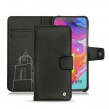 Housse cuir Samsung Galaxy A70 - - Noir - Cuir lisse premium
