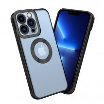 Coque pour Apple iPhone 13 PRO en Transparent - Noir Housse de protection Étui en silicone TPU flexible avec application Chrome