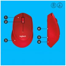 Logitech M330 Silent Plus - Rouge