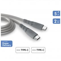 USB C/USB C ultra-rinforzato 2m 5A Garanzia a vita Grigio - 100% plastica riciclata Force Power - Nuovo
