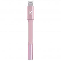 Adaptateur Lightning certifié MFi Apple vers prise casque 3,5mm métallisé, Or Rose