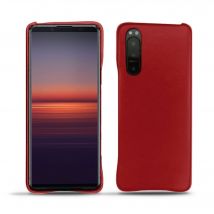 Coque cuir Sony Xperia 5 II - Coque arrière - Rouge - Cuir lisse