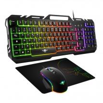 Spirit of Gamer PRO MK5 teclado Ratón incluido USB AZERTY Francés Negro - Nuevo