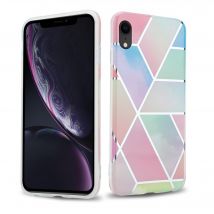 Funda para Apple iPhone XR en mármol arco iris n.o 11 Funda protectora de TPU de silicona con diseño de mosaico. - Nuevo