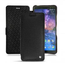 Housse cuir Nokia 7 Plus - - Noir - Cuir grainé