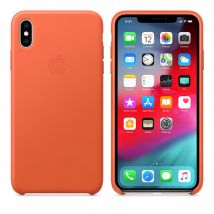 Coque en cuir pour iPhone XS Max Orange