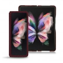 Coque cuir Samsung Galaxy Z Fold3 - Seconde peau - Violet - Cuir grainé
