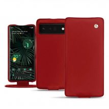 Funda de piel Google Pixel 6 Pro - Solapa vertical - Rojo - Piel lisa - Nuevo