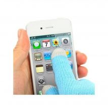 Gants Tactiles Pour Écran Digital Tablettes Smartphones Bleu Avec 3 Doigts Gris YONIS