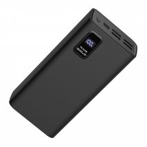 Batteria di emergenza nera, 5 uscite - Consegna di energia - 30 000 mAh - Display a LED [ Banca di alimentazione da viaggio Esterna ] - Nuovo