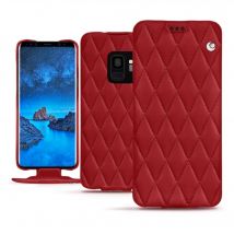 Housse cuir Samsung Galaxy S9 - - Rouge - Cuir lisse couture