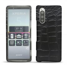 Funda de piel Sony Xperia 5 - Tapa trasera - Negro - Cueros especiales - Nuevo
