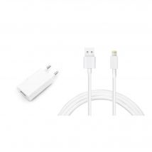 Chargeur Maison / Temps De Charge Normale : Prise 5V - 1A Avec Câble Usb-A vers Lightning (Non M.F.I) - 1.20 Mètre B2