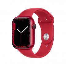 Watch Series 7 (GPS) Boîtier en Aluminium (Product) Red de 45 mm, Bracelet Sport (Product) Red, GPS