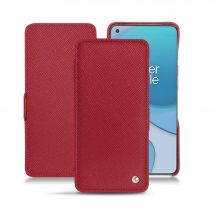 Housse cuir OnePlus 8T - Rabat horizontal - Rouge - Cuir saffiano