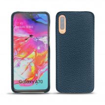 Coque cuir Samsung Galaxy A70 - - Bleu - Cuir grainé
