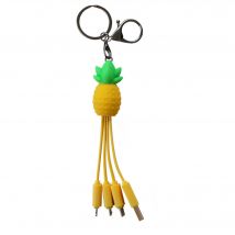 YELLO KOKO Cable 3 en 1 USB A/micro USB y USB C y Lightning 0,15m Piña Amarillo - Nuevo