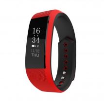 Montre Connectée Cardio OLED Étanche Compatible Android iOs Podomètre SMS Rouge YONIS