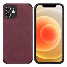 Coque pour Apple iPhone 11 en Bourgogne Violet Housse de protection Étui en silicone TPU avec dos en similicuir élégant