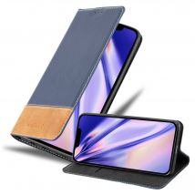 Coque pour Apple iPhone 14 PLUS en BLEU BRUN Housse de protection Étui avec fermeture magnétique, fonction de support et compartiment pour carte