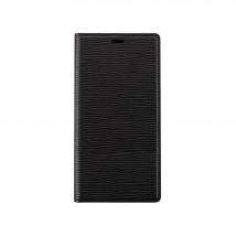 Diarycase 2.0 Coque clapet en cuir véritable avec support aimanté pour Apple iPhone 12 mini, Noir Minuit