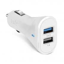 SBS TECR2USB24AWFAST chargeur d'appareils mobiles Smartphone, Tablette Blanc Allume-cigare Charge rapide Auto