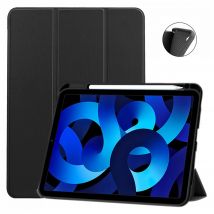 Etui Apple iPad 10,9 pouces 2022 Smartcover noir avec porte stylet - Housse noire coque de protection iPad 10eme generation - Accessoires pochette