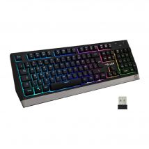 The G-Lab Keyz Tungsten teclado Juego RF inalámbrico AZERTY Francés Negro, Plata - Nuevo