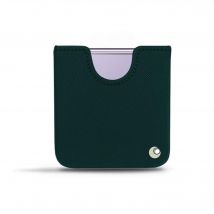 Pochette cuir Samsung Galaxy Z Flip4 - Pochette - Vert - Cuir saffiano