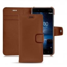 Housse cuir Nokia 8 - Rabat portefeuille - Marron - Simili cuir