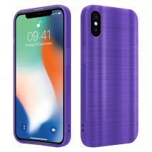 Coque pour Apple iPhone X / XS en Brushed Lilas Housse de protection Étui en silicone TPU flexible au design brossé