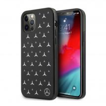 Étui Mercedes pour iPhone 12 Pro Max 6.7 Noir Argent Motif Étoiles